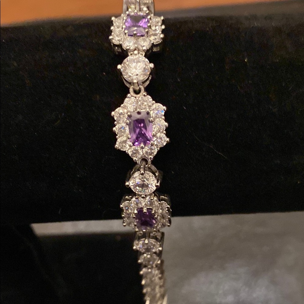 JBK Purple and Silver Gemstone Bracelet
